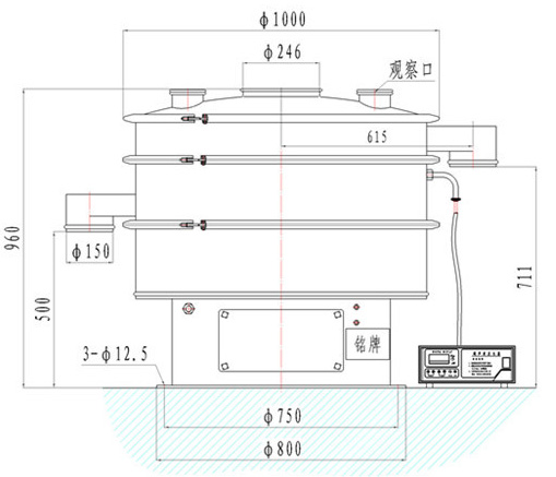 超聲波振動篩結(jié)構(gòu)圖紙